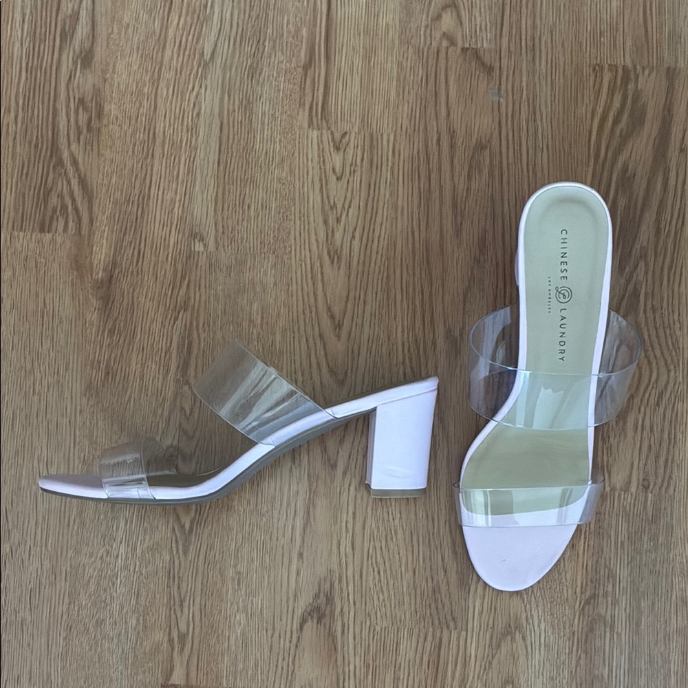 Chinese Laundry Clear Strap Block Heels